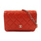 CHANEL CC SHW Chain Shoulder Bag Calfskin Leather Red v3