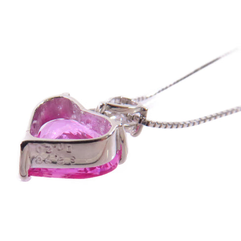 FINE JEWELRY 2.70ct Pink Sapphire 0.20ct Diamond Necklace PT850 Platinum