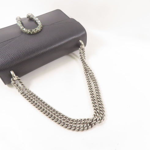 GUCCI GG SHW Dionysus Chain Shoulder Handbag 400249 Calfskin Leather Black