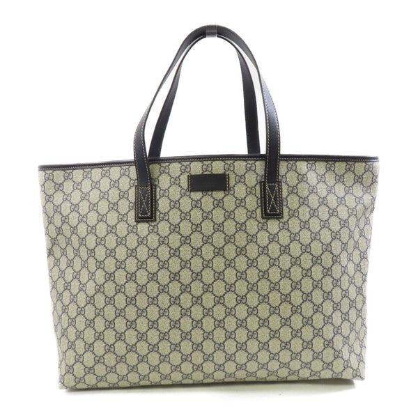 GUCCI GG SHW Tote Shoulder Bag 211120 Coated Canvas Blue Beige