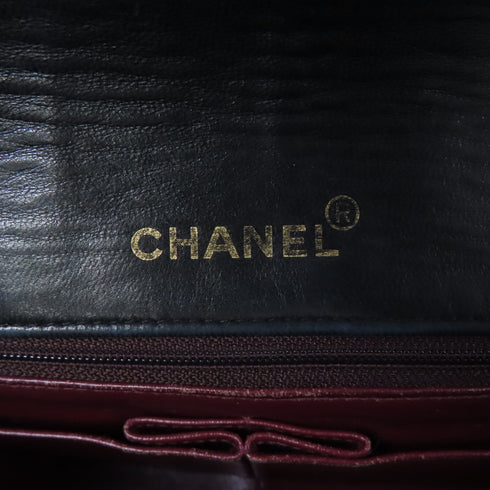 CHANEL CC GHW Vintage Shoulder Bag Lambskin Leather Black