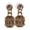 CHANEL CC GHW CC Earrings B24C Metal Rhinestones Gold Tone Color