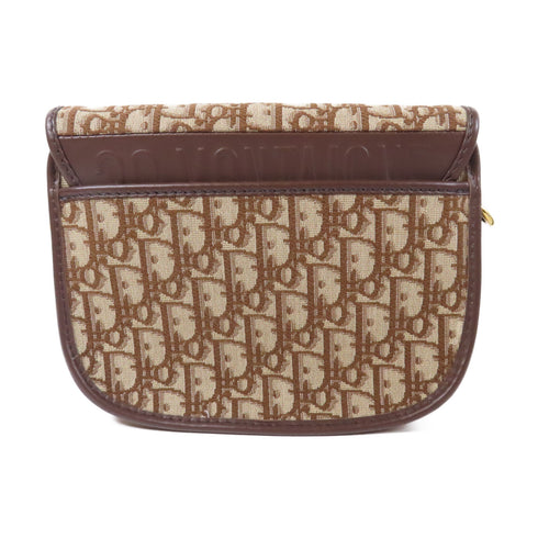 Christian Dior CD GHW Lady Dior Shoulder Bag Canvas Brown