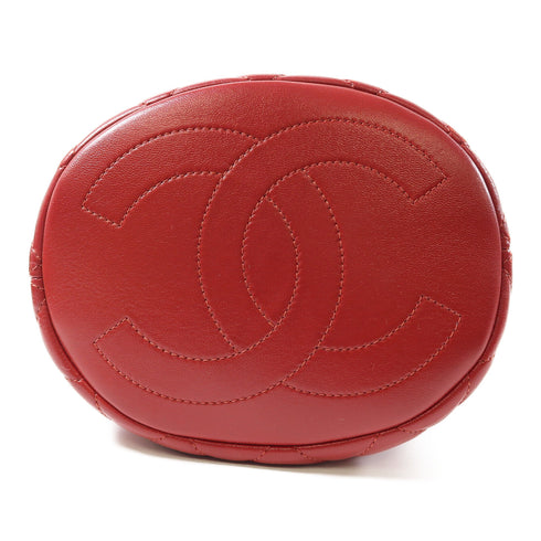 CHANEL Quilted CC GHW Chain Shoulder Bag 2 Way Bag AS2057 Lambskin Leather Red