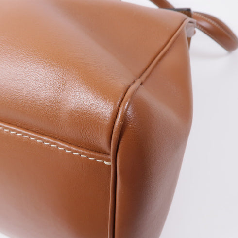 CELINE GHW Soft 16 Shoulder Bag Calfskin Leather Brown