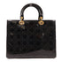 DIOR GHW Lady Dior Handbag Patent Leather Black