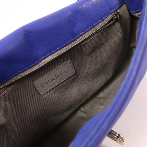 CHANEL CC SHW Chain Shoulder Bag Calfskin Leather Blue