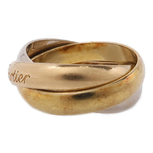 CARTIER Trinity Ring 18K Yellow White Pink Gold Cartier#48 US#4.5