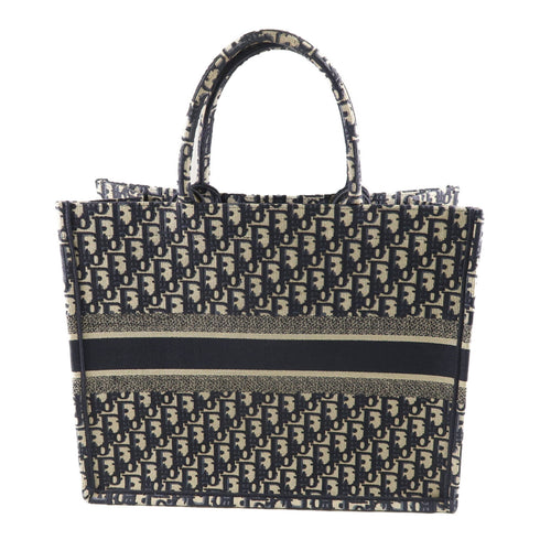 Christian Dior CD Book Tote Bag Canvas Blue
