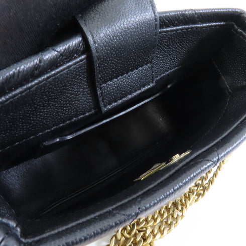 CHANEL Quilted CC GHW Chain Shoulder Bag AS3830 Leather Black