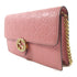 GUCCI GG GHW Wallet On Chain Shoulder Bag 409340 Calfskin Leather Pink