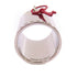 HERMES Palladium Scarf Ring Metal Silver Tone Color Red