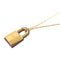 HERMES GHW O'Kelly Necklace Metal Swift Leather Etoupe Brown