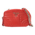 PRADA SHW Chain Shoulder Bag Calfskin Leather Red