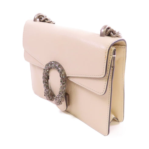 GUCCI GG SHW Dionysus Mini Shoulder Bag Calfskin Leather 421970 White