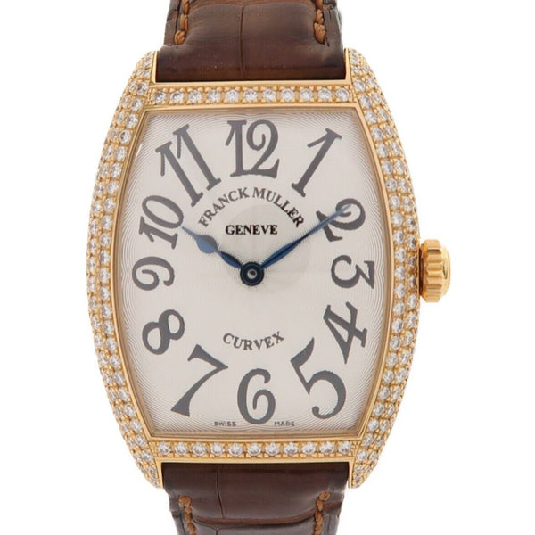 FRANCK MULLER Cintree Curvex Quartz Watch 18K Rose Gold/Stainless Steel Ivory