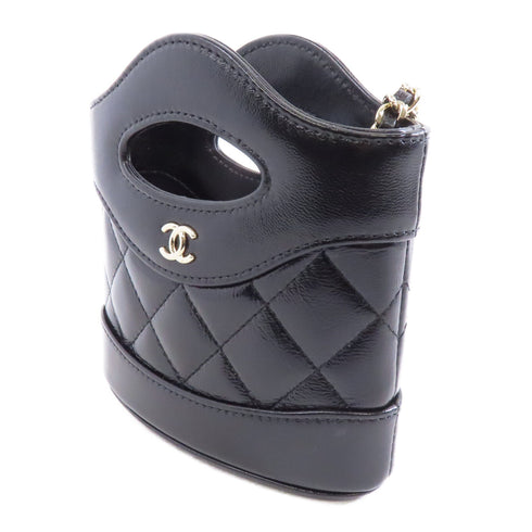 CHANEL Quilted CC GHW Chain Shoulder Bag AP3924 Lambskin Leather Black