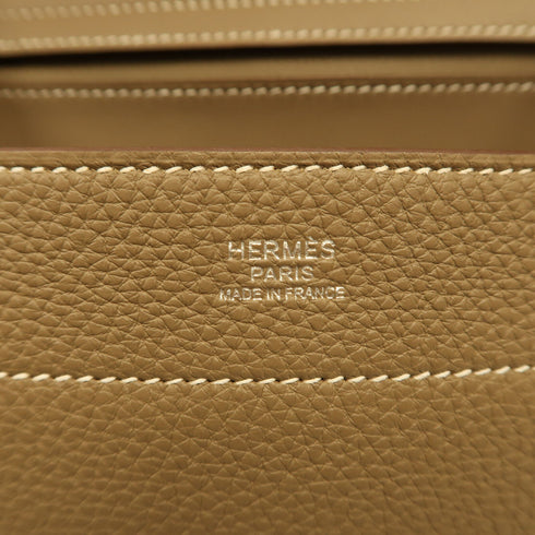 HERMES PHW Mali-Selle PM Shoulder Bag Togo Leather Etoupe