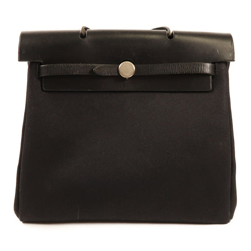 HERMES PHW Herbag Backpack Canvas/Leather 89 Noir