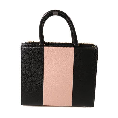 Salvatore Ferragamo GHW Shoulder Bag 2Way Calfskin Leather Pink/Black