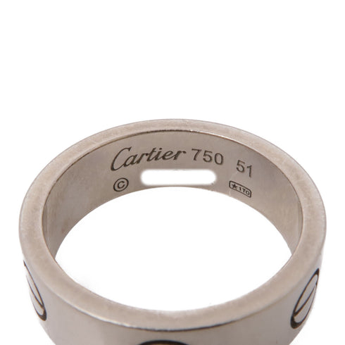CARTIER Love Ring 18K White Gold Silver #51 US#5.5