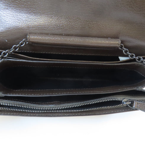 BOTTEGA VENETA BV Chain Shoulder Bag Calfskin Leather Brown
