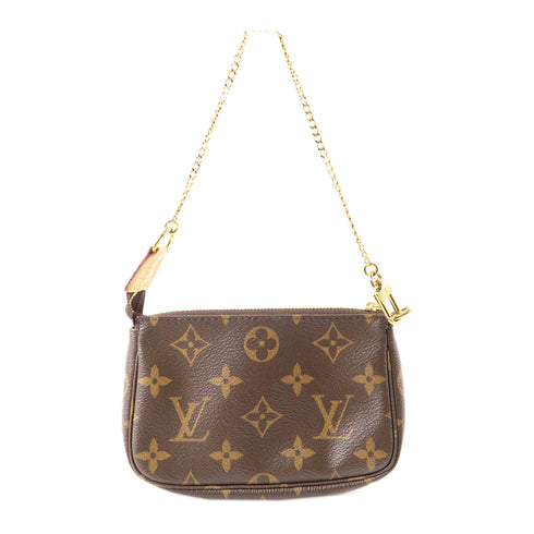 LOUIS VUITTON LV GHW Mini Pochette Accessoires Handbag M58009 Monogram Brown v5