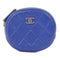 CHANEL Quilted CC GHW Coin Case Purse Lambskin Leather Blue