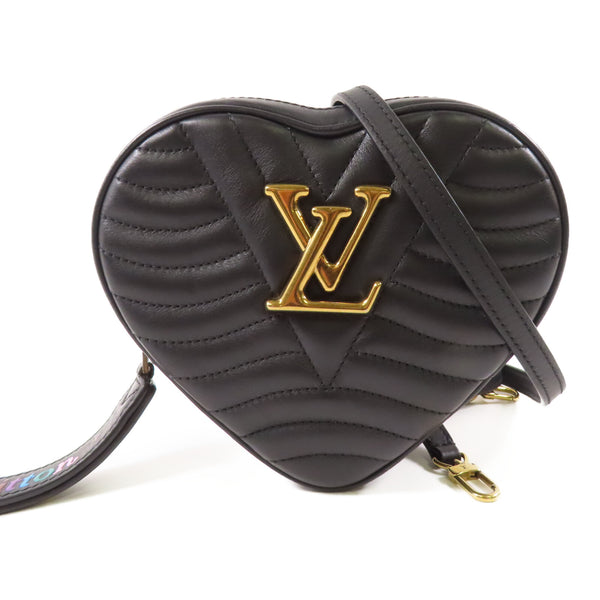 LOUIS VUITTON LV GHW New Wave Heart Bag Shoulder Crossbody M52796 Calfskin Black