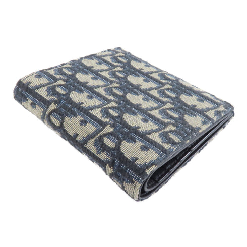 Christian Dior CD Wallet Canvas Navy