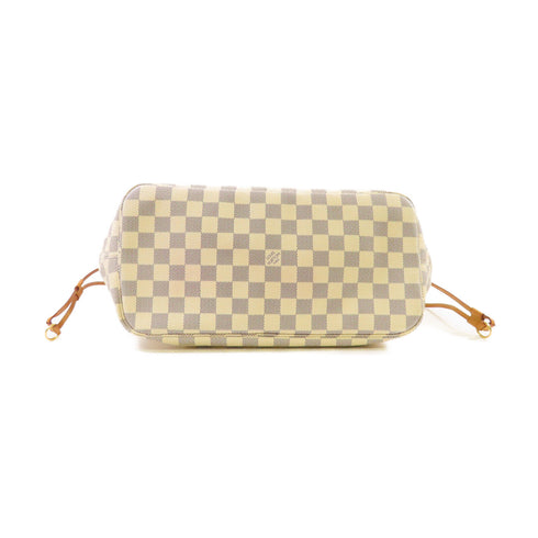 LOUIS VUITTON LV GJW Neverfull MM Tote Bag Shoulder Bag N51107 Damier Azur White