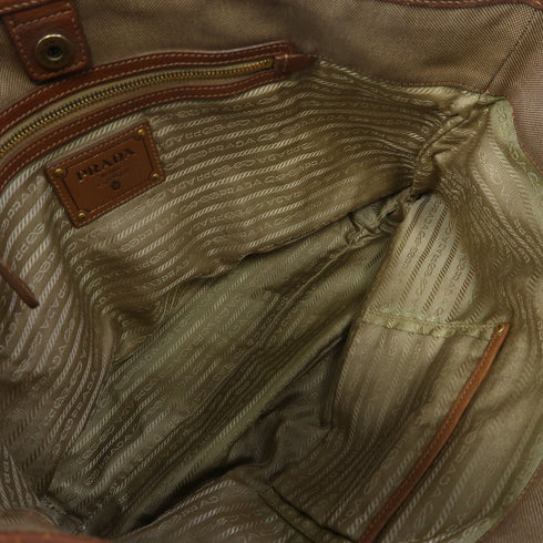 PRADA GHW Tote Bag Handbag BR4252 Canvas Brown