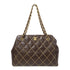 CHANEL Quilted CC GHW Chain Shoulder Bag Calfskin Leather Dark Brown