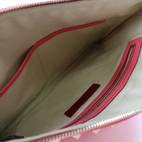 VALENTINO GHW Pouch Clutch Bag BFH147BOL Leather Pink