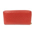GUCCI GG GHW Zipped Long Wallet Calfskin Leather Red