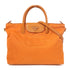 PRADA GHW 2 Way Shoulder Tote Bag Nylon/Calfskin Leather Orange