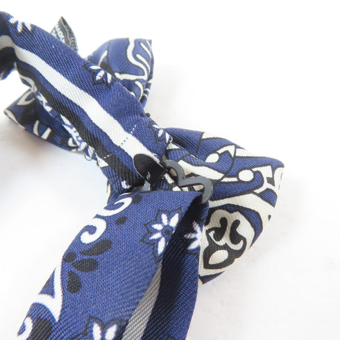 HERMES Mini Ribbon Bow Tie Silk Blue v1