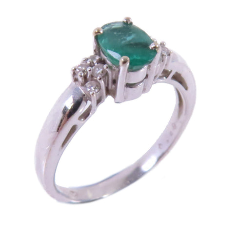 FINE JEWELRY 0.49ct Tourmaline Diamond Ring US#4.75 18K White Gold