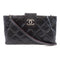 CHANEL Quilted CC SHW Chain Shoulder Bag Calfskin Leather Black