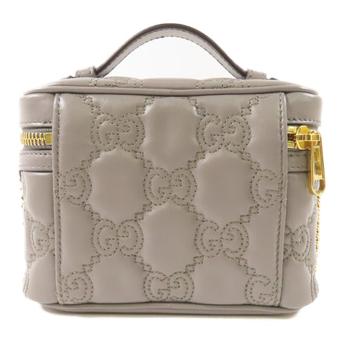 Gucci GG GHW Matelasse Top Handle Mini Chain Shoulder Bag 723770 Leather Beige