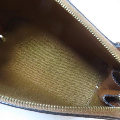 CELINE GHW Chain Shoulder Bag Pouch PVC Coated Canvas Brown