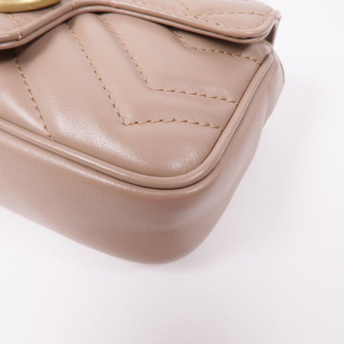 GUCCI GHW GG Marmont Chain Shoulder Bag 476433 Leather Dusty Pink