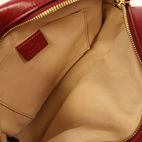 GUCCI GG GHW GG Marmant Shoulder Bag 447632 Canvas Red