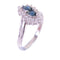 Jewelry Sapphire Diamond Ring US#6.75 18K White Gold