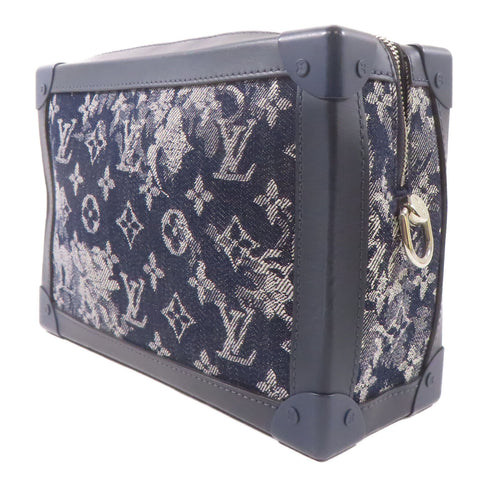 LOUIS VUITTON LV SWH Soft Trunk Shoulder Bag Monogram Tapestry Navy