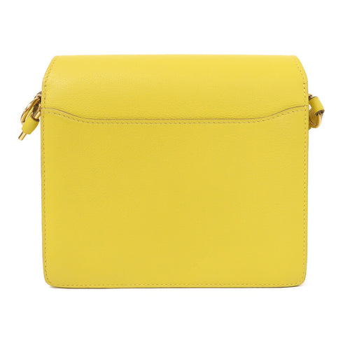 HERMES GHW Roulis Mini Shoulder Bag Evercolor Leather Lime Yellow
