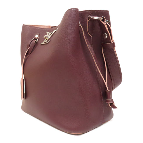 LOUIS VUITTON LV SHW Lockme Bucket Shoulder Bag M54680 Calfskin Leather Purple