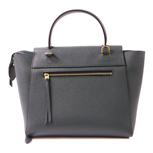 CELINE GHW Belt Bag 2 Way Shoulder Bag Handbag Calfskin Leather Green