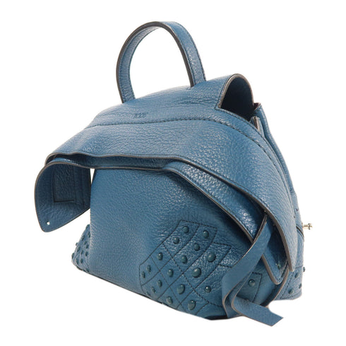 TOD'S SHW Shoulder Bag 2 Way Shoulder Bag Handbag Calfskin Leather Blue