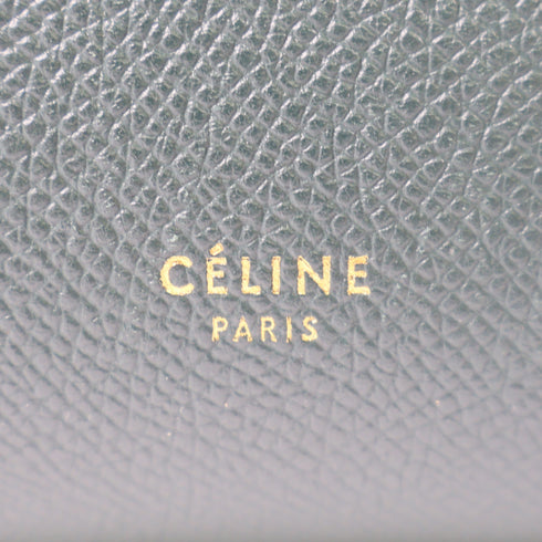 CELINE GHW Belt Bag 2 Way Shoulder Bag Handbag Calfskin Leather Green